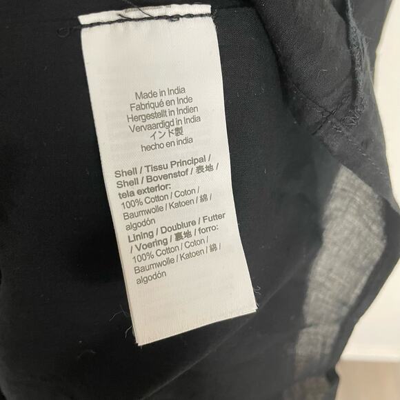 J Crew Flowy Smocked Sleeveless With Pockets Black Midi Dress US Women's L NEW - Picture 5 of 9